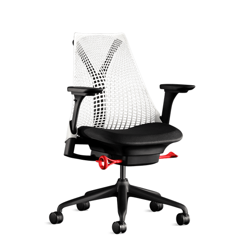 Side view of a Sayl Gaming Chair in Studio White from Herman Miller Gaming