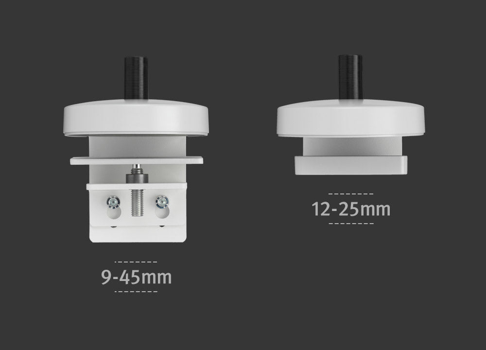 Clamp options for the Flo X monitor arm