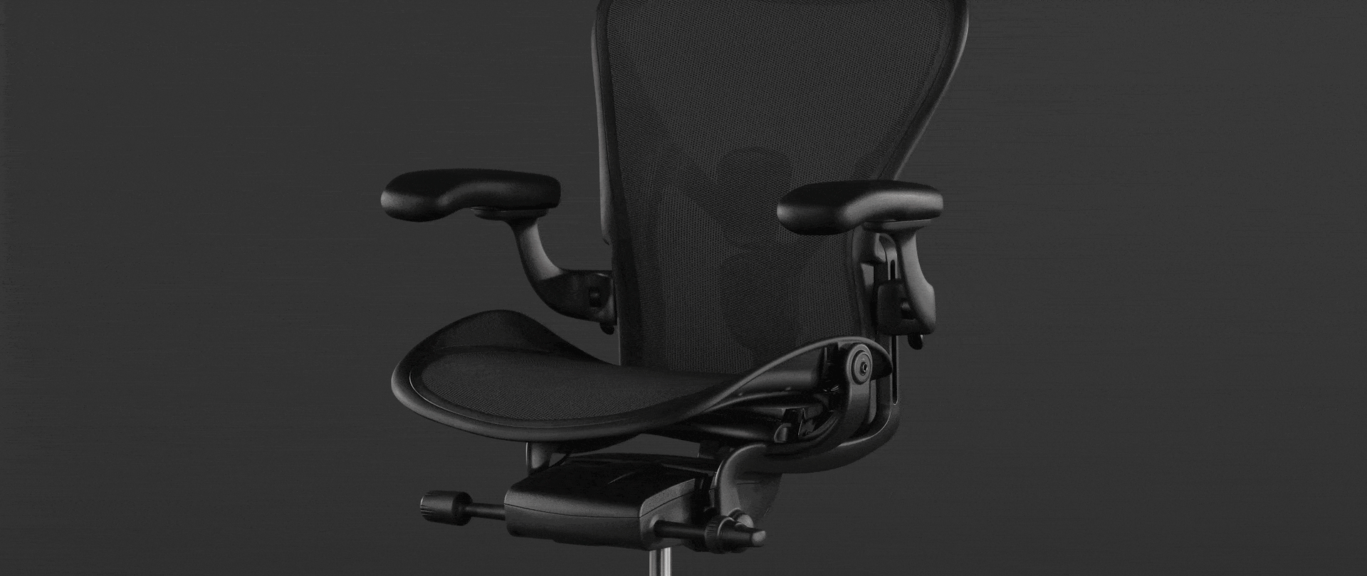 An animation highlighting the Embody Gaming Chair’s BackFit adjustment, overlaid on a photo of the chair on a black background.