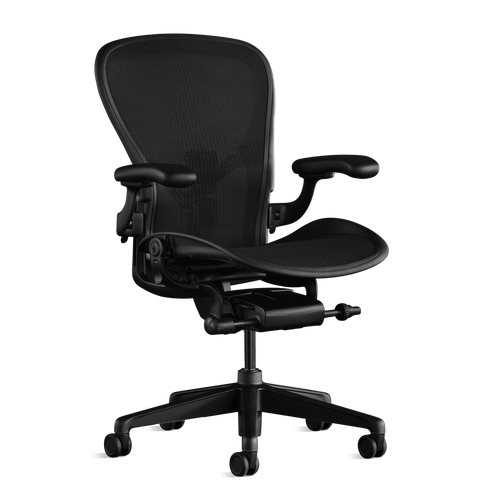Side view of an Aeron Size C Gaming Chair in Onyx from Herman Miller Gaming