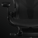 Close view of Aeron C chair from Herman Miller Gaming in onyx black